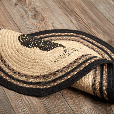 Sawyer Mill Charcoal Poultry Jute Braided Rug Oval 20